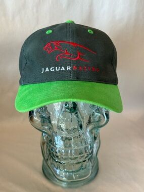 Vintage 2003 Jaguar Racing Two Tone Green Embroidered Dad Baseball Hat Cap Rare